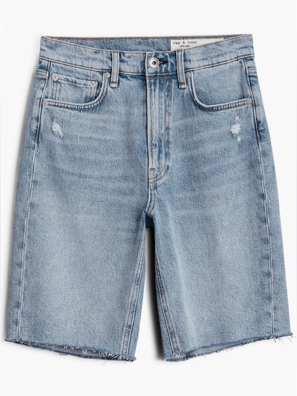 Rag & Bone Light Wash Denim Bermuda Jean Shorts, High-Waisted Vintage Jorts 30
